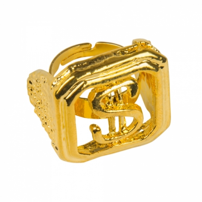 Dekoratīvs zelta gredzens "Dolārs"