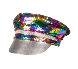 Disko cepure, spīdīga varavīksne