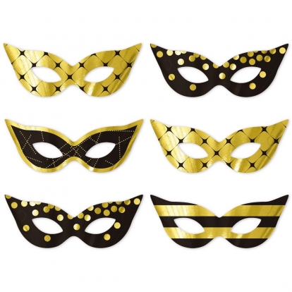 Domino maskas "Zelta karnevāls" (6 gab.)