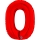 Folija balons "0", sarkans (66 cm)