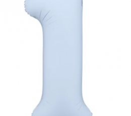 Folija balons "1", pasteļzils (85 cm)