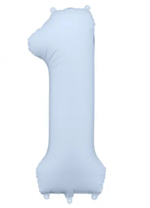 Folija balons "1", pasteļzils (85 cm)