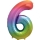 Folija balons "6" varavīksnes krāsās (86 cm)