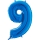 Folija balons "9", zils (66 cm)