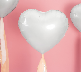 Folija balons "Balta sirds" (45 cm) 2