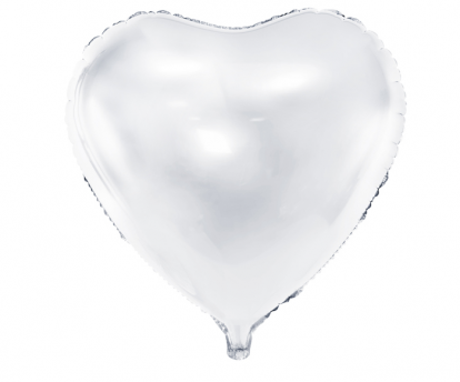 Folija balons "Balta sirds" (45 cm)