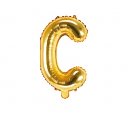 Folija balons -burts "C", zelta (35 cm)
