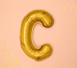 Folija balons -burts "C", zelta (35 cm) 1