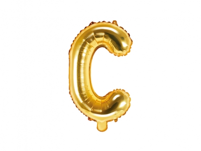 Folija balons -burts "C", zelta (35 cm)