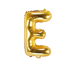 Folija balons-burts "E", zelts (35 cm)