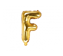 Folija balons-burts "F", zelts (35 cm)