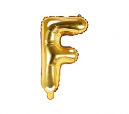 Folija balons-burts "F", zelts (35 cm)