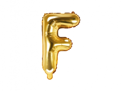 Folija balons-burts "F", zelts (35 cm)