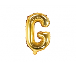 Folija balons-burts "G", zelts (35 cm)