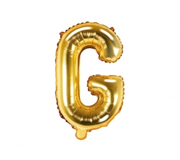Folija balons-burts "G", zelts (35 cm)