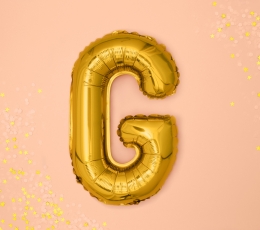 Folija balons-burts "G", zelts (35 cm) 1