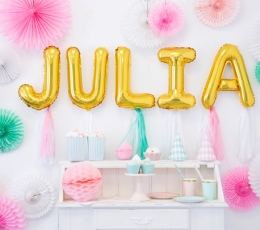 Folija balons -burts "J", zelta (35 cm) 1