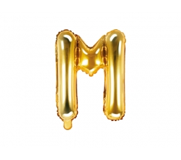 Folija balons -burts "M", zelta (35 cm)