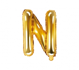 Folija balons -burts "N", zelta (35 cm)