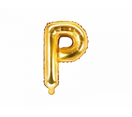 Folija balons -burts "P", zelta (35 cm)