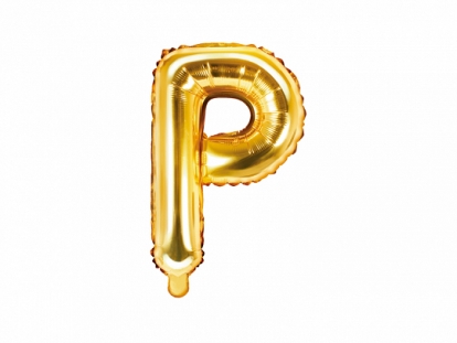 Folija balons -burts "P", zelta (35 cm)