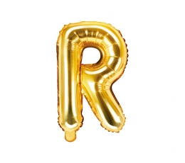 Folija balons -burts "R", zelta (35 cm)