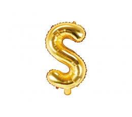 Folija balons -burts "S", zelta (35 cm)