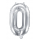 Folija balons - cipars "0", sudraba (35 cm)