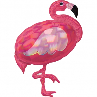 Folija balons "Flamingo" formā, hologrāfisks (71 x 83 cm)