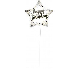 Folija balons "Happy Birthday Star" (46 cm)