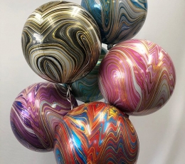 Folija balons, marblez melns (38x40cm) 1