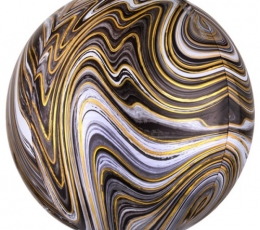 Folija balons, marblez melns (38x40cm)