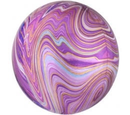 Folija balons, marblez violets (38x40cm)