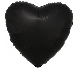 Folija balons "Melna sirds", matēta (43 cm)