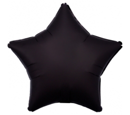 Folija balons "Melnā zvaigzne", matēta (48 cm)