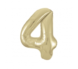 Folija balons - numurs "4", šampanieša krāsā (86 cm)