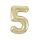 Folija balons - numurs "5", šampanieša krāsā (86 cm)
