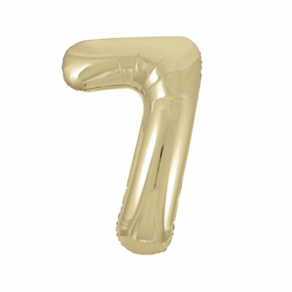 Folija balons - numurs "7", šampanieša krāsā (86 cm)