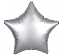 Folija balons "Platīna krāsas zvaigzne", matēta (43 cm)