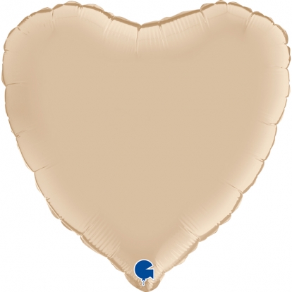 Folija balons "Šampanieša krāsas sirds" (46 cm)