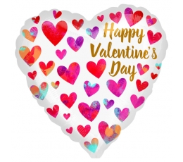 Folija balons-sirds "Happy Valentine's Day" (43 cm)