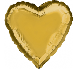 Folija balons, sirds-zelta (43 cm)