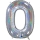 Folija balons, skaitlis "0", hologrāfisks (66 cm)