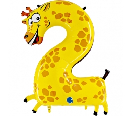 Folija balons skaitlis  "2 - žirafe" (102 cm)