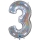 Folija balons, skaitlis "3", hologrāfisks (66 cm)