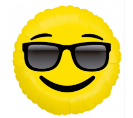 Folija balons "Smaidiņš ar brillēm" (45 cm)