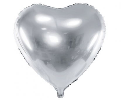 Folija balons "Sudraba sirds" (45 cm)