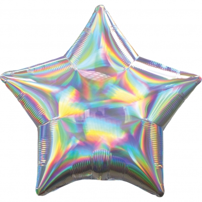 Folija balons "Sudraba zvaigzne", hologrāfiska 