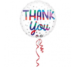 Folija balons "Thank You Silver Dot" (43 cm)