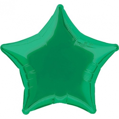 Folija balons "Tumši zaļa zvaigzne" (48 cm)